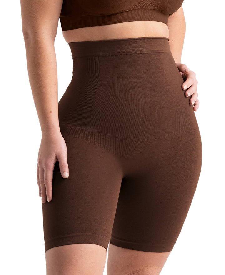 Shapermint Essentials All Day Every Day High-Waisted Shaper Shorts - Chocolate