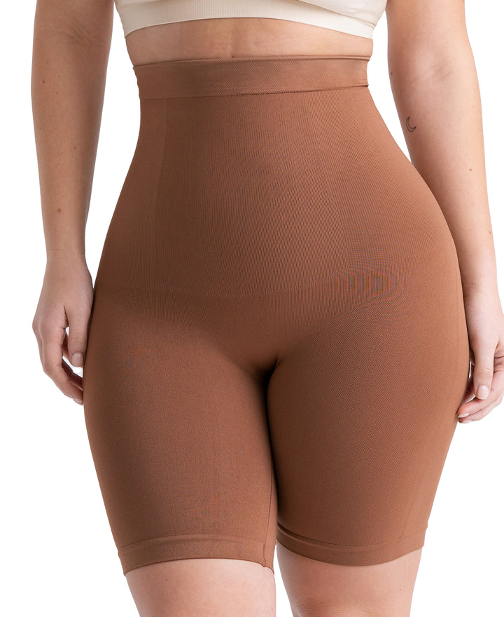 Shapermint Essentials All Day Every Day High-Waisted Shaper Shorts - Latte